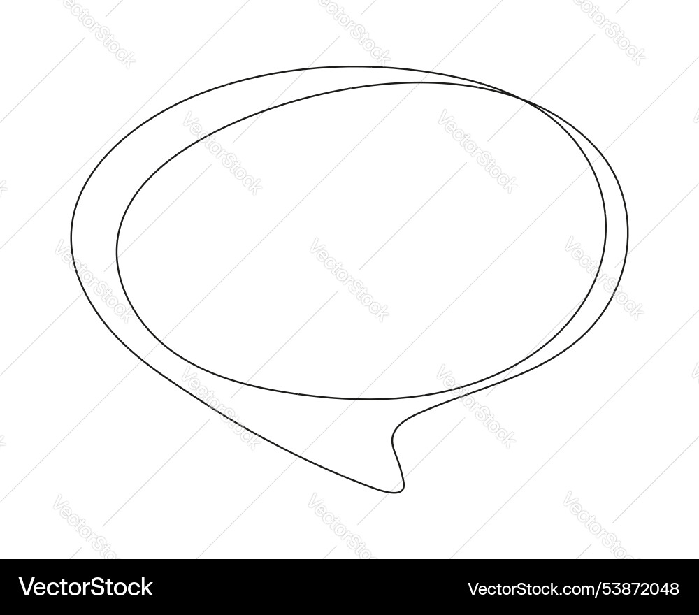 Continuous line drawing of a speech bubble Continuous line drawing of a speech bubble vector image