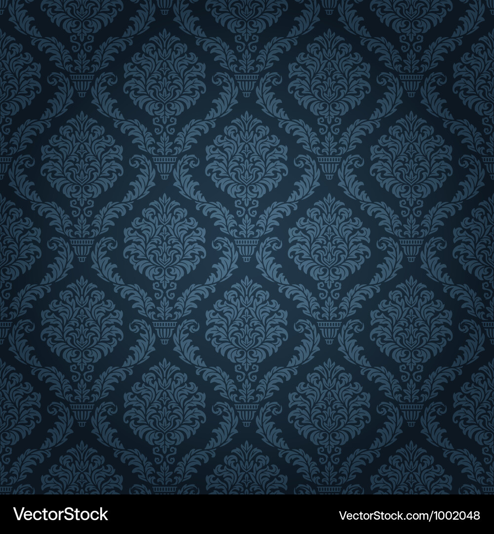 Dark Victorian Damask Pattern vector image
