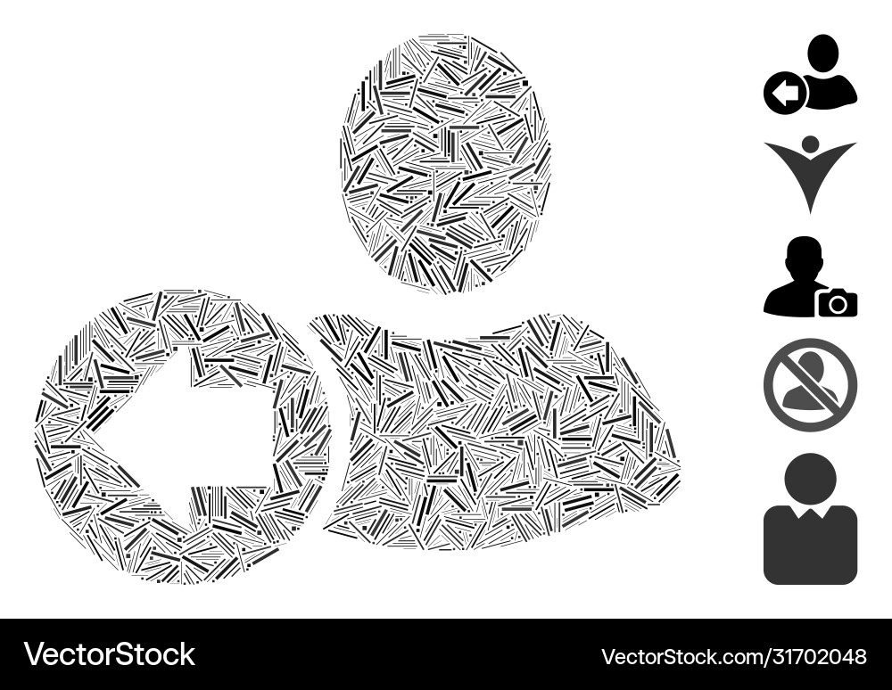 Dash mosaic previous user icon Vector Image