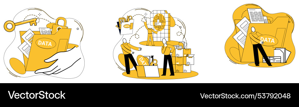 Data storage information security is paramount Data storage information security is paramount vector image