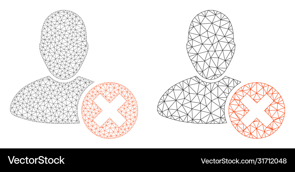 Delete user icon - polygonal mesh Delete user icon - polygonal mesh vector image