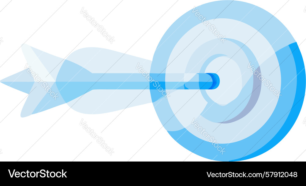 Dynamic target with curved arrow movement Vector Image