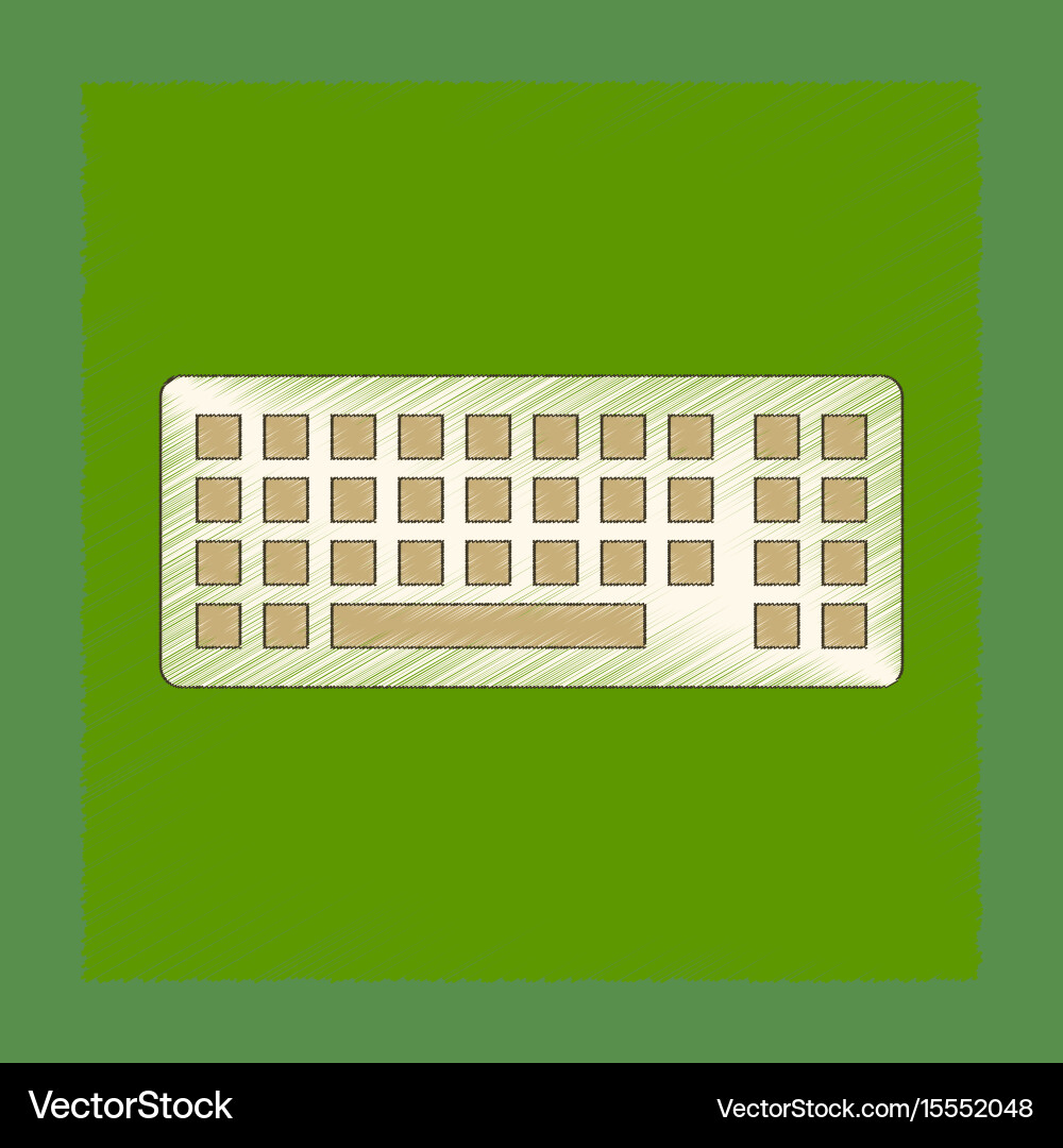 Flat shading style icon computer keyboard vector image