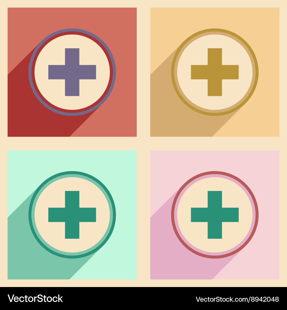 Flat with shadow concept and mobile application vector image