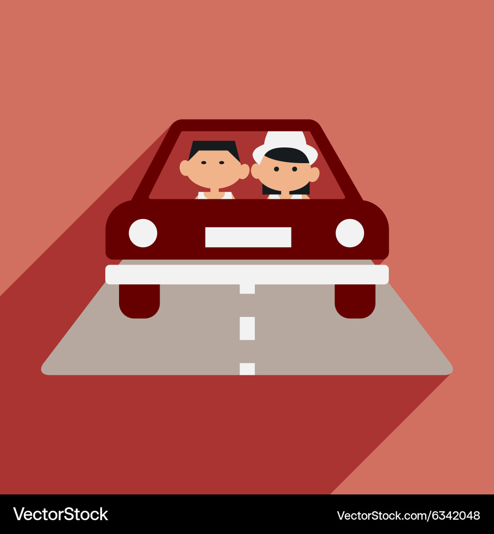 Flat with shadow icon and mobile application vector image