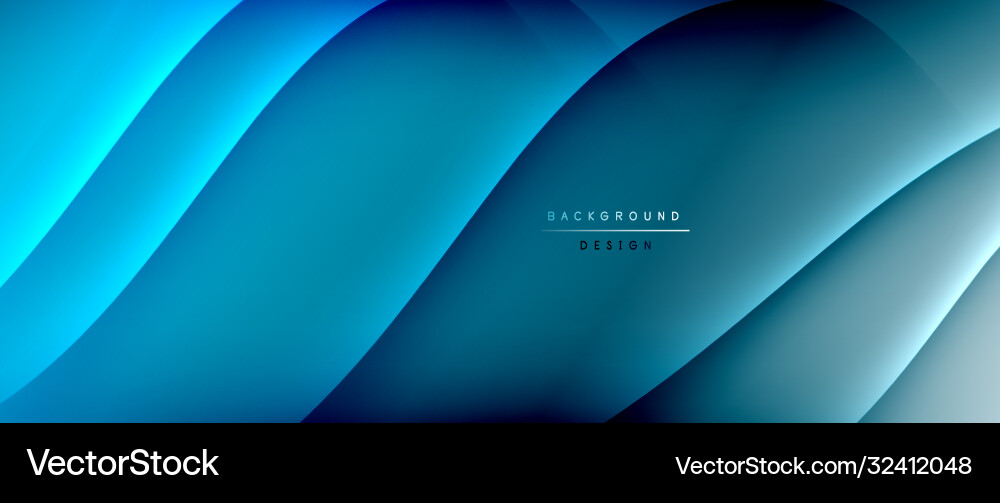 Fluid gradient waves with shadow lines and glowing Vector Image