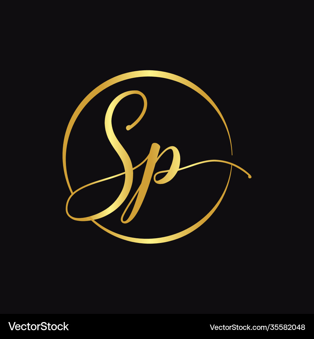 Initial sp letter logo design template abstract Vector Image