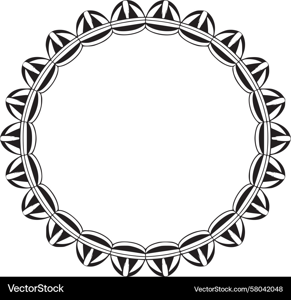 Intricate Circle Frame Pattern Vector Image