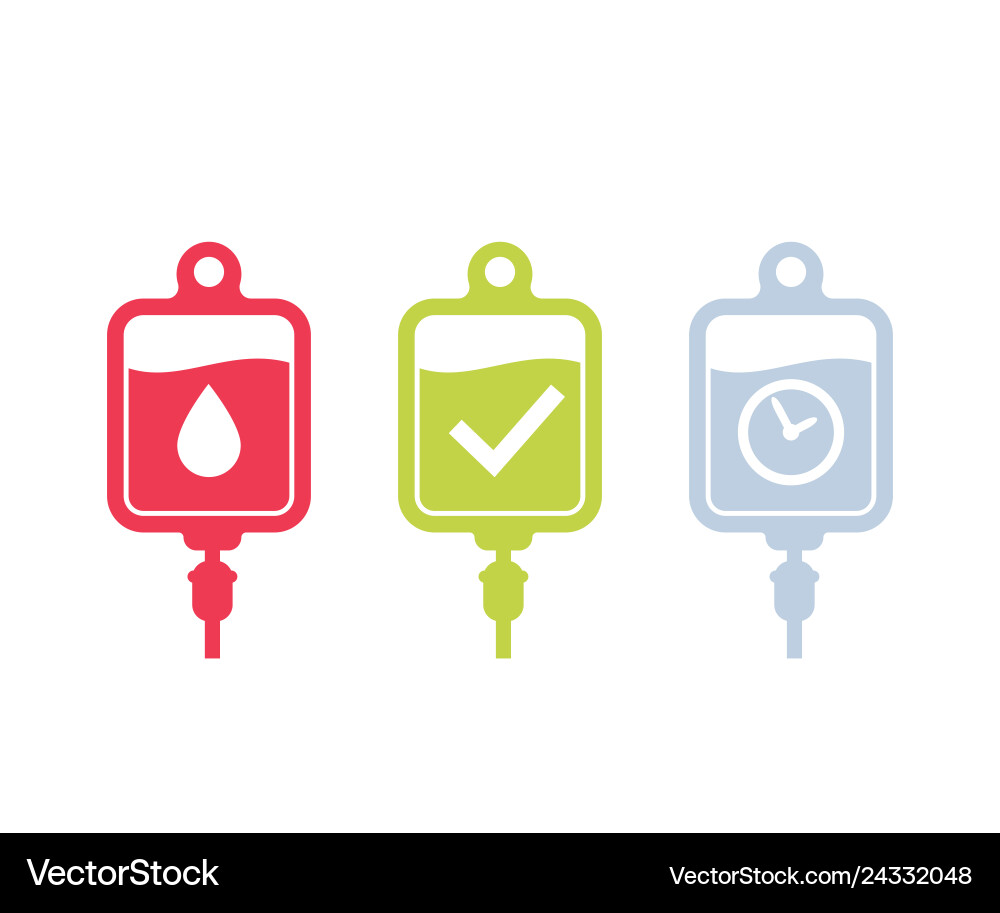 Iv bag icons on white Iv bag icons on white vector image