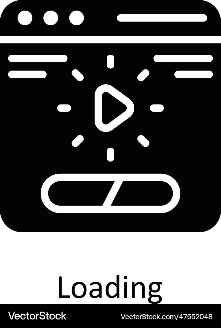 Loading solid icon design n vector image