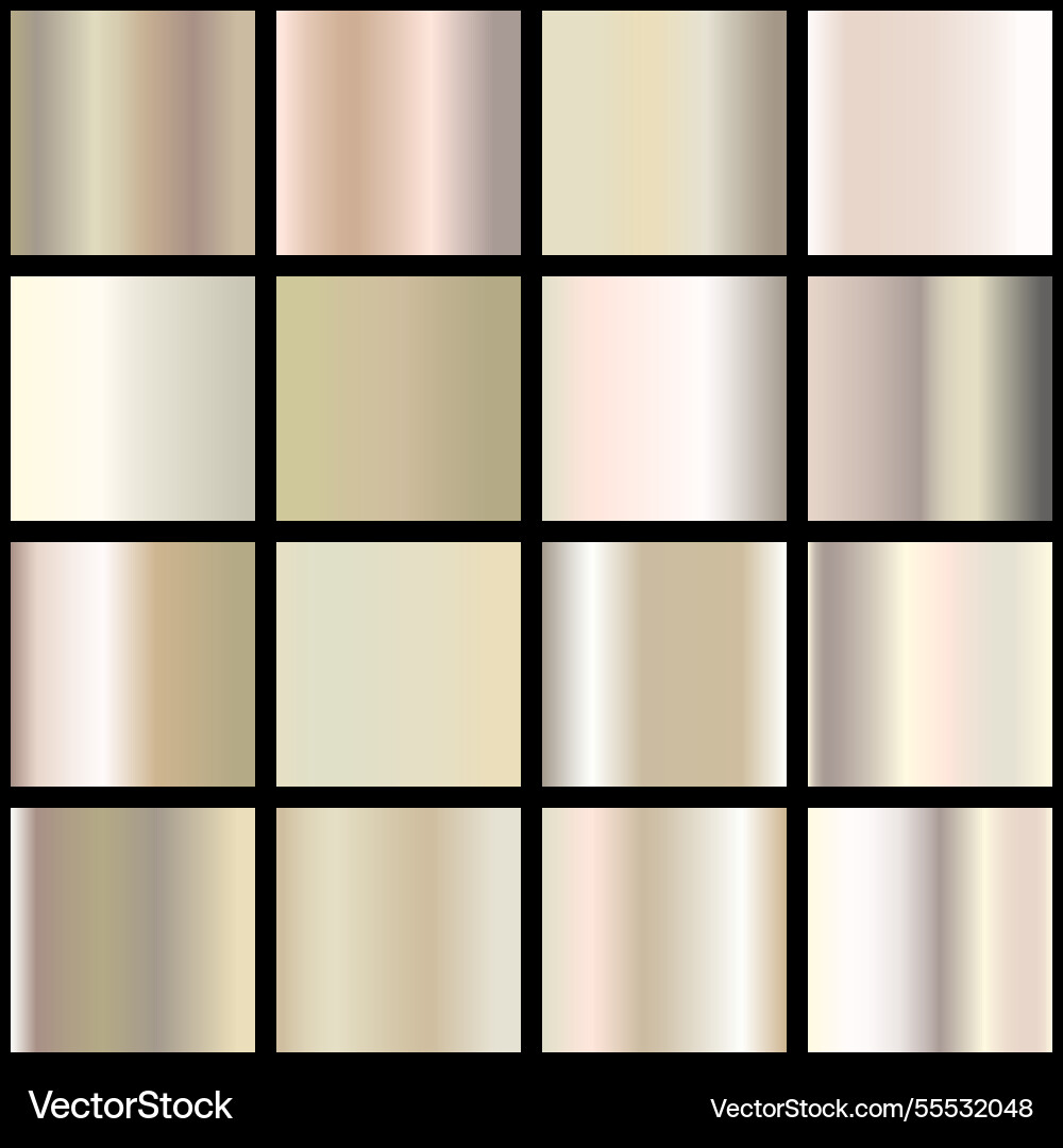 Metallic gradient collection with shiny rainbow Vector Image