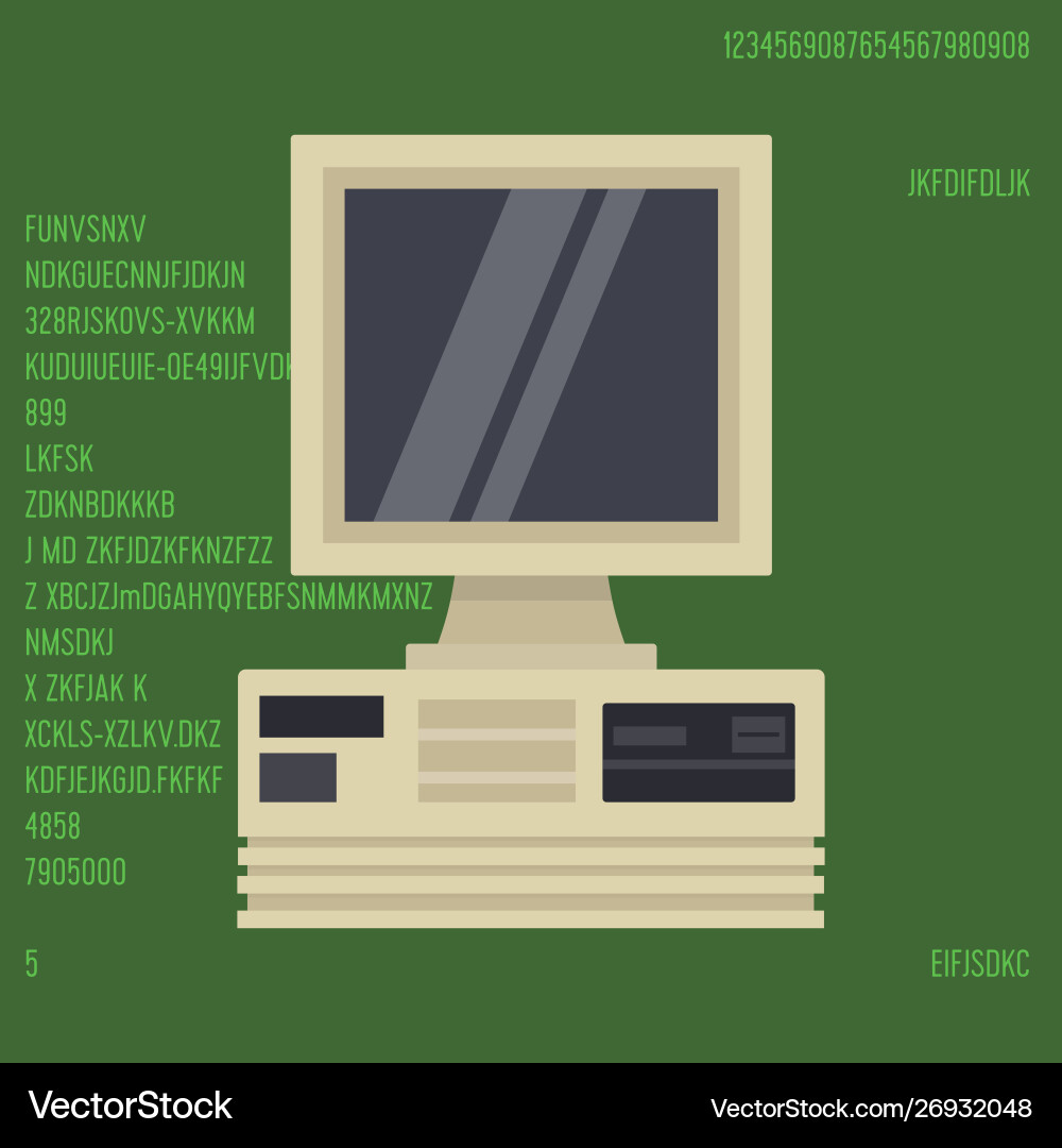 Retro Desktop Computer vector image