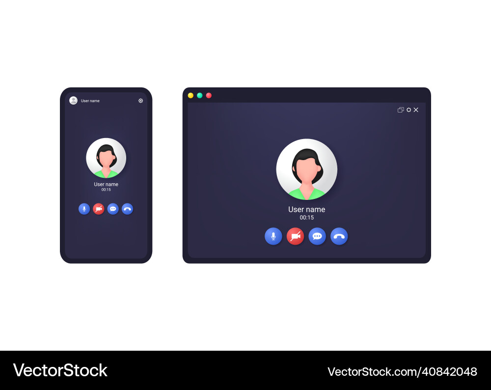 Screen zoom video call with user avatar Screen zoom video call with user avatar vector image