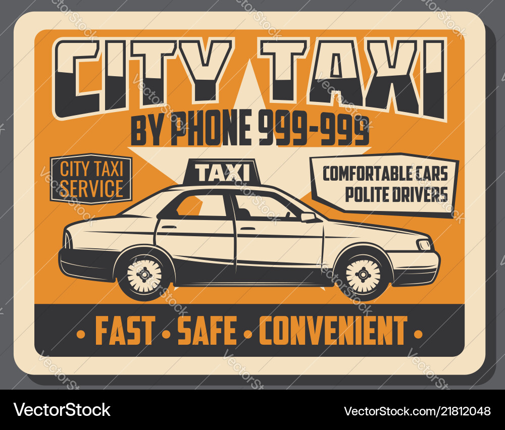 Stadttaxi öffentliche Verkehrsmittel Vintage Poster Stadttaxi öffentliche Verkehrsmittel Vintage Poster vektorbild