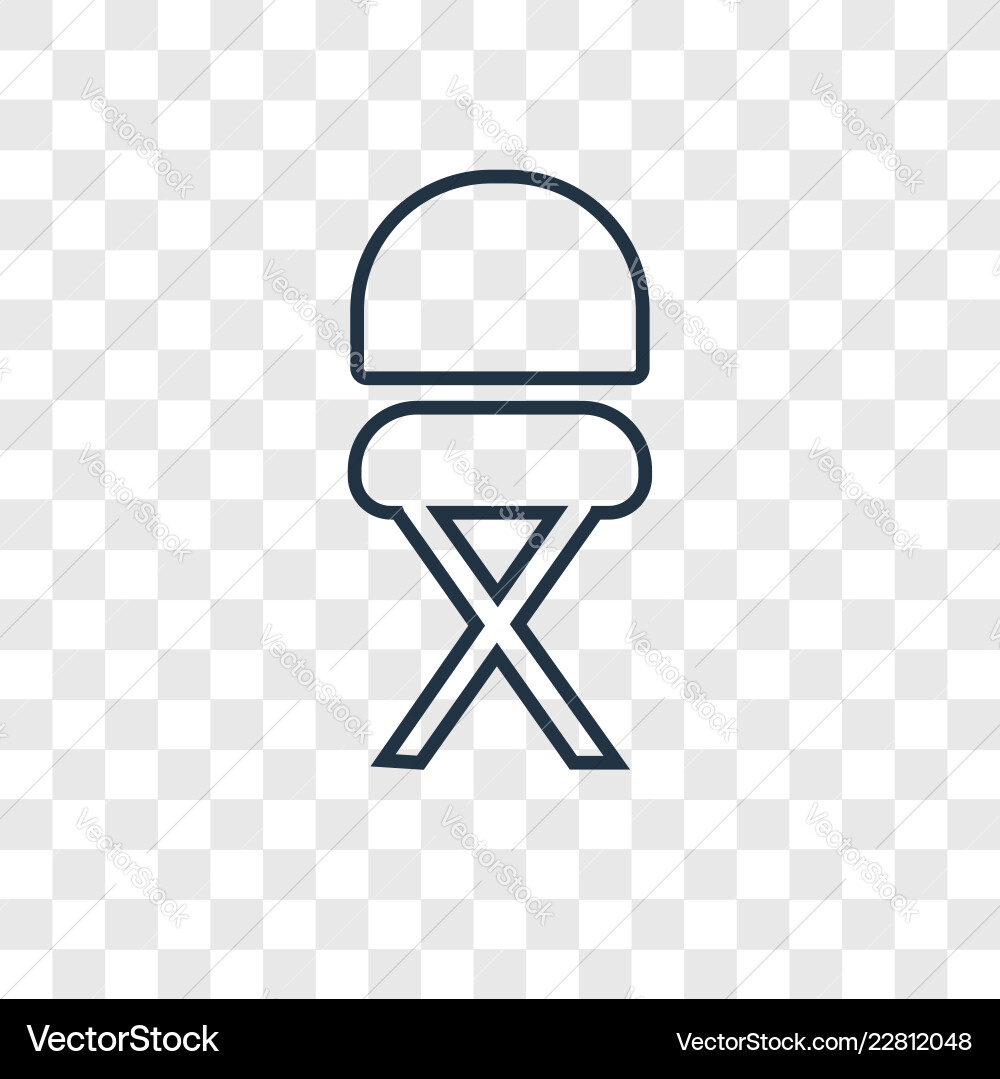 Stool concept linear icon isolated on transparent Vector Image