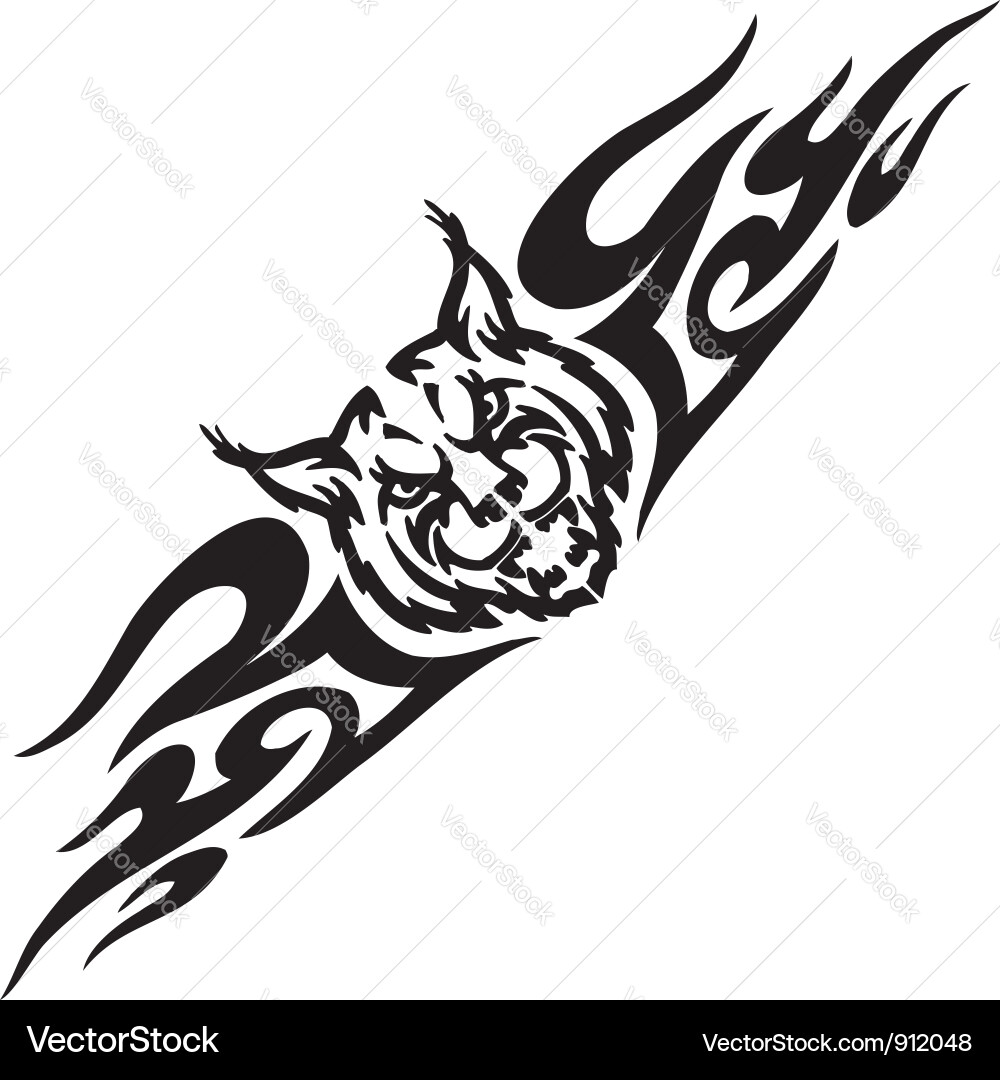 Symmetric Tribal Lynx vector image