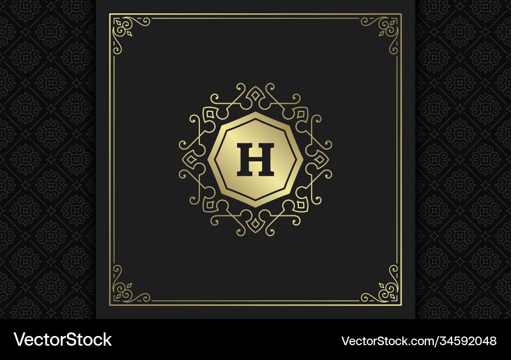 Vintage monogram logo elegant flourishes line art Vintage monogram logo elegant flourishes line art vector image