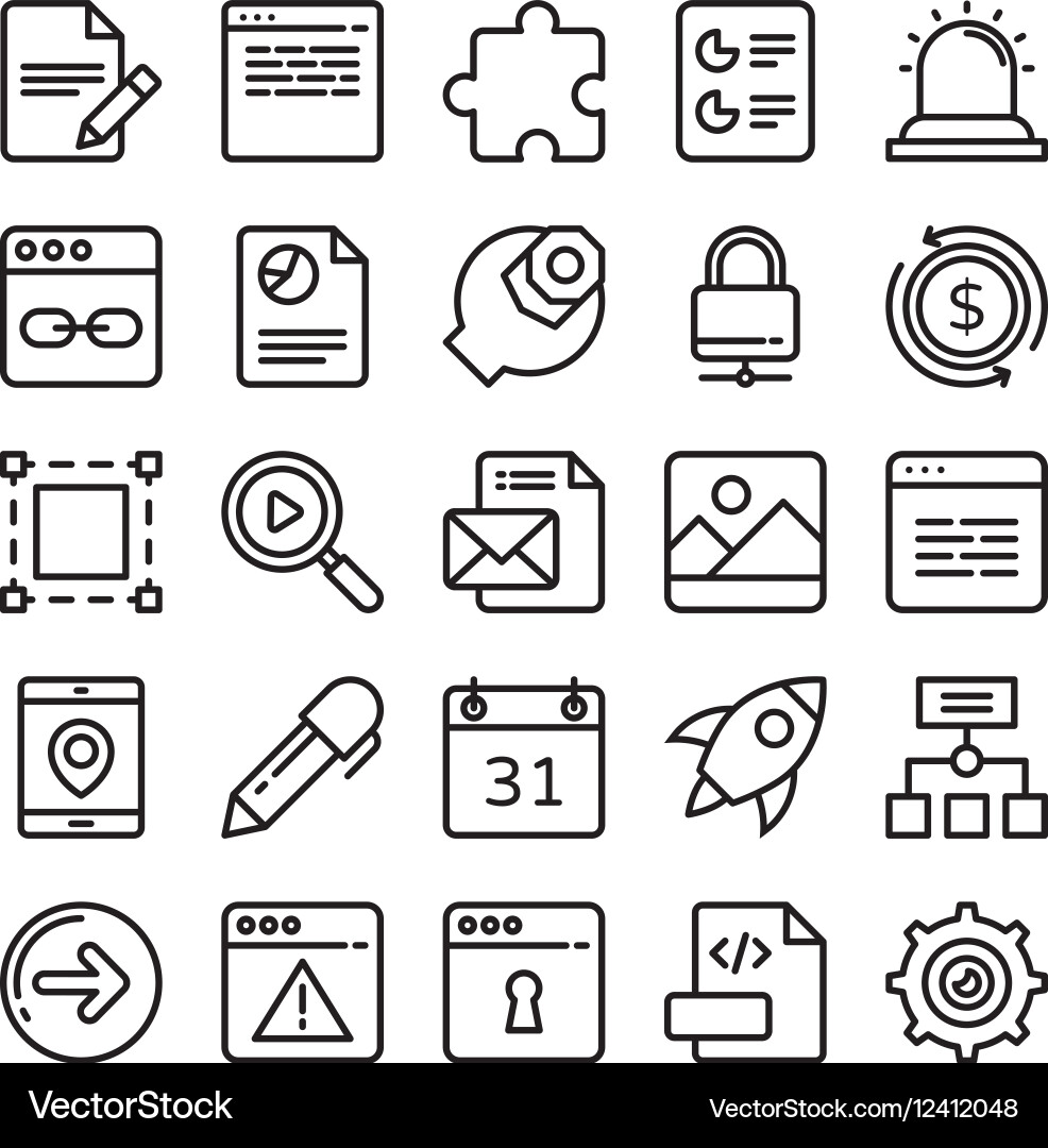 Web design and development colored icons 3 vector image