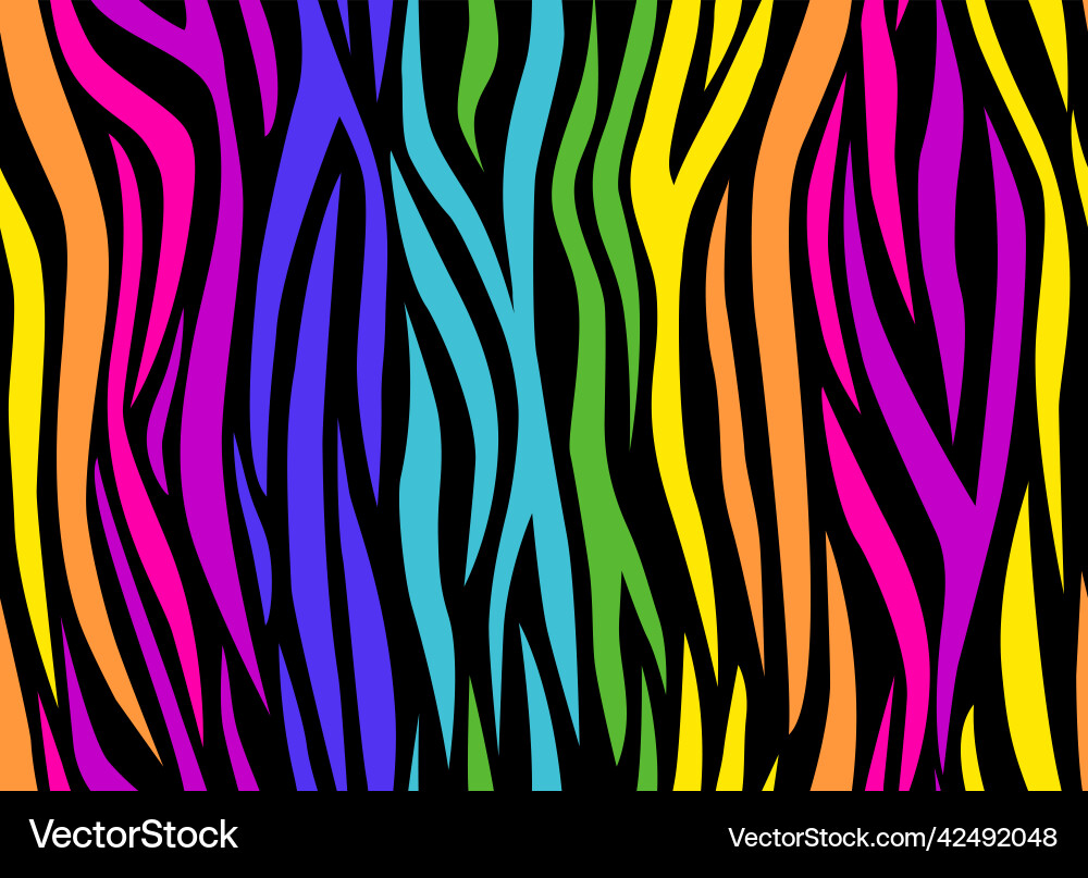Zebra rainbow abstract seamless pattern colorful Vector Image