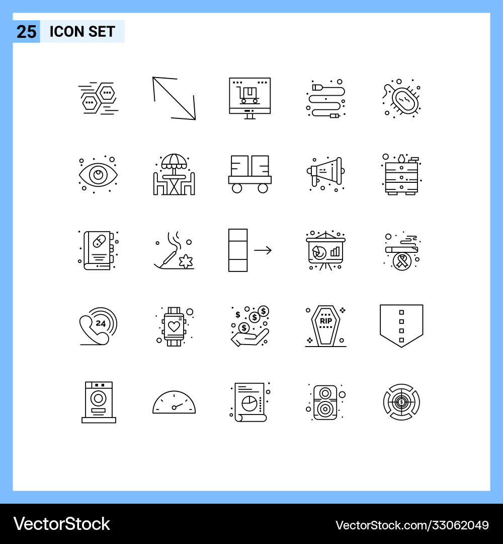 25 universal lines set for web and mobile Vector Image
