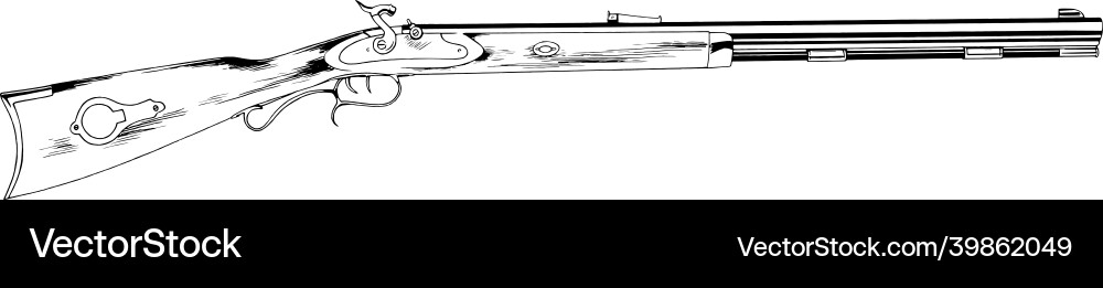 A large rifle with butt wild west war weapon vector image