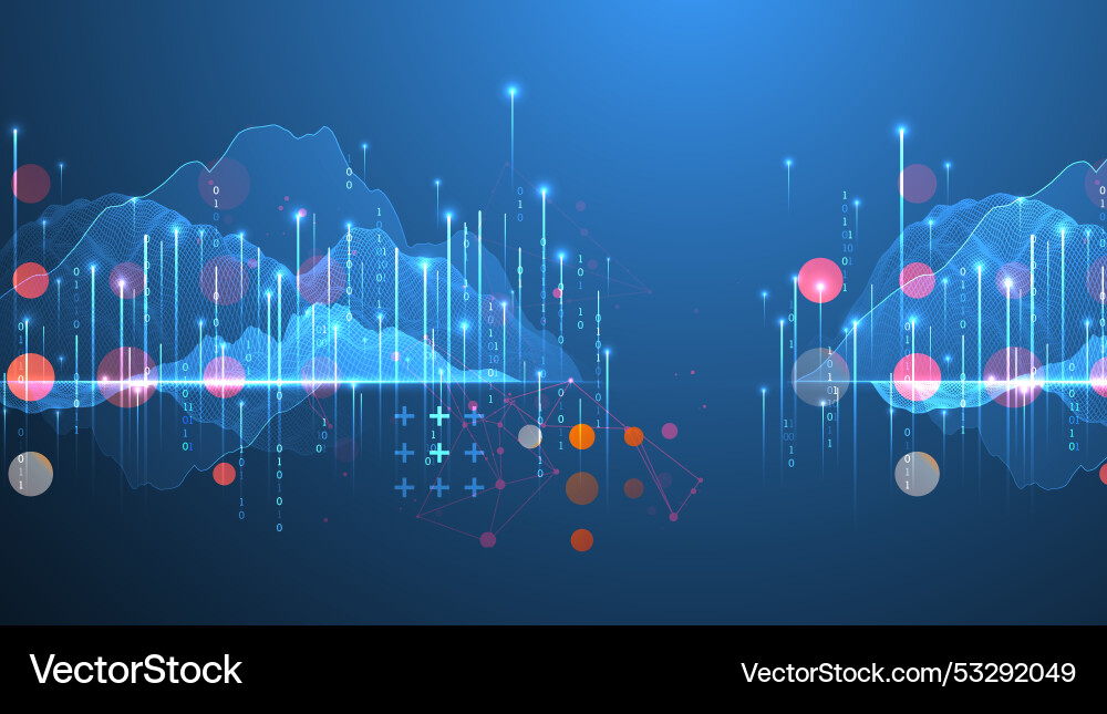 Big data abstract digital futuristic wireframe Big data abstract digital futuristic wireframe vector image