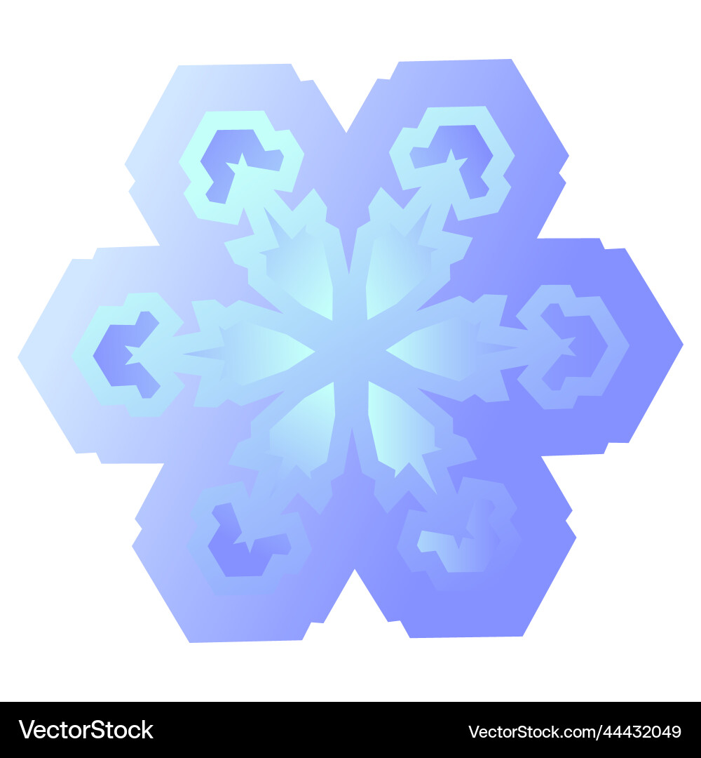 Blue snowflake in modern style color gradient Blue snowflake in modern style color gradient Vector Image