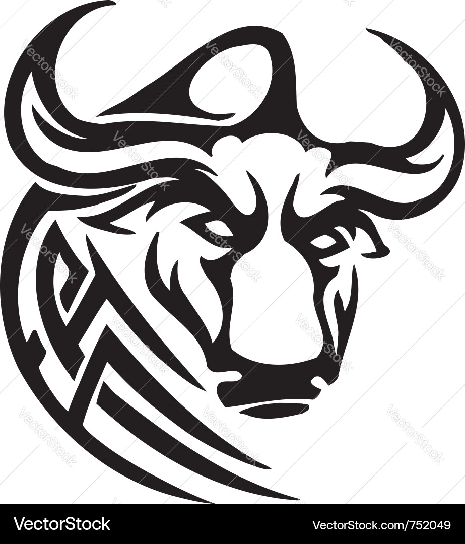 Bull in tribal style - image vector image