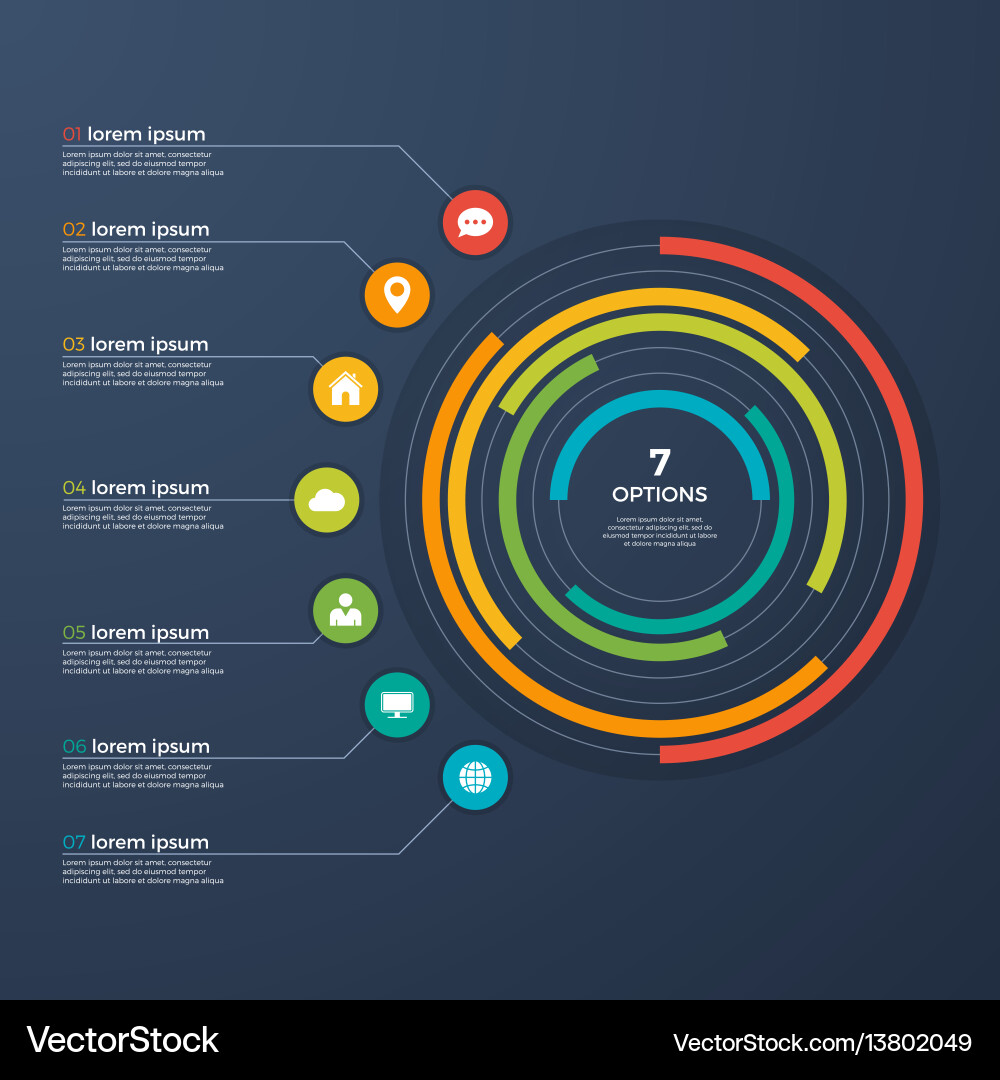 Circle Chart Data Visualization vector image