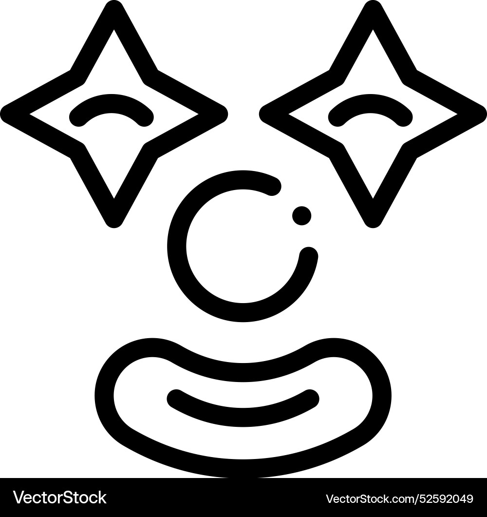 Clown icon thin linear style design isolated Clown icon thin linear style design isolated vector image