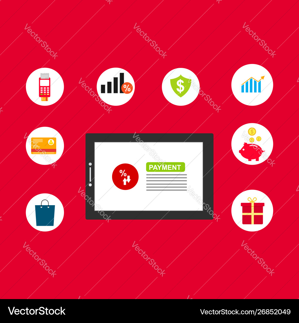 Concept online and mobile payments for web page Concept online and mobile payments for web page vector image