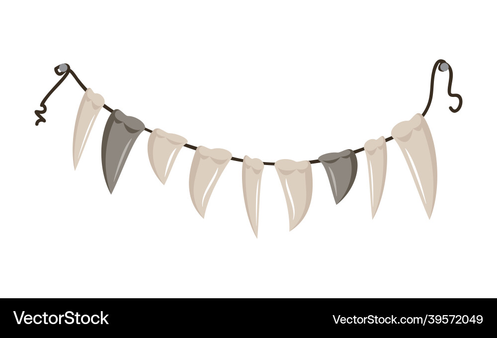 Fangs & Teeth Hanging Beads Rope vector image