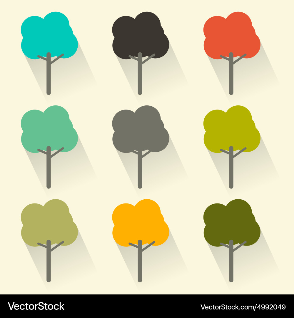 Flat design trees set vector image