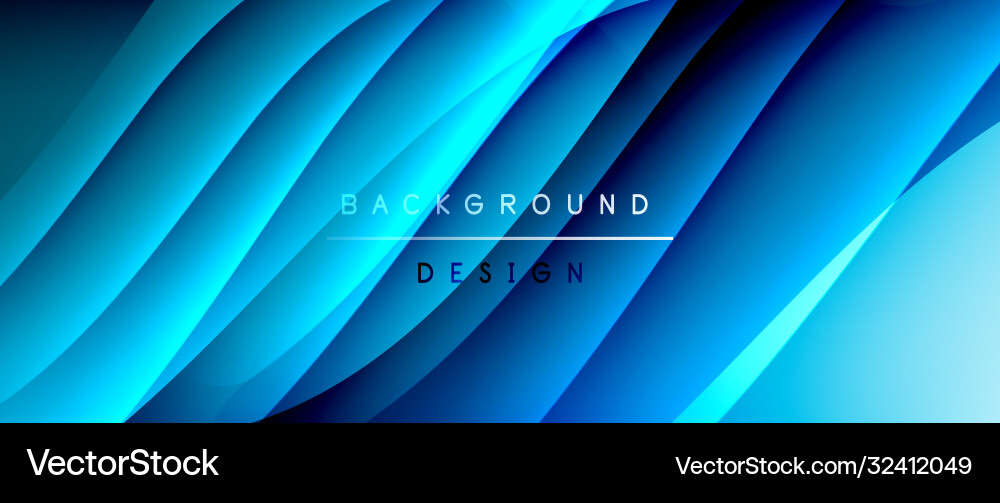 Fluid gradient waves with shadow lines and glowing Vector Image