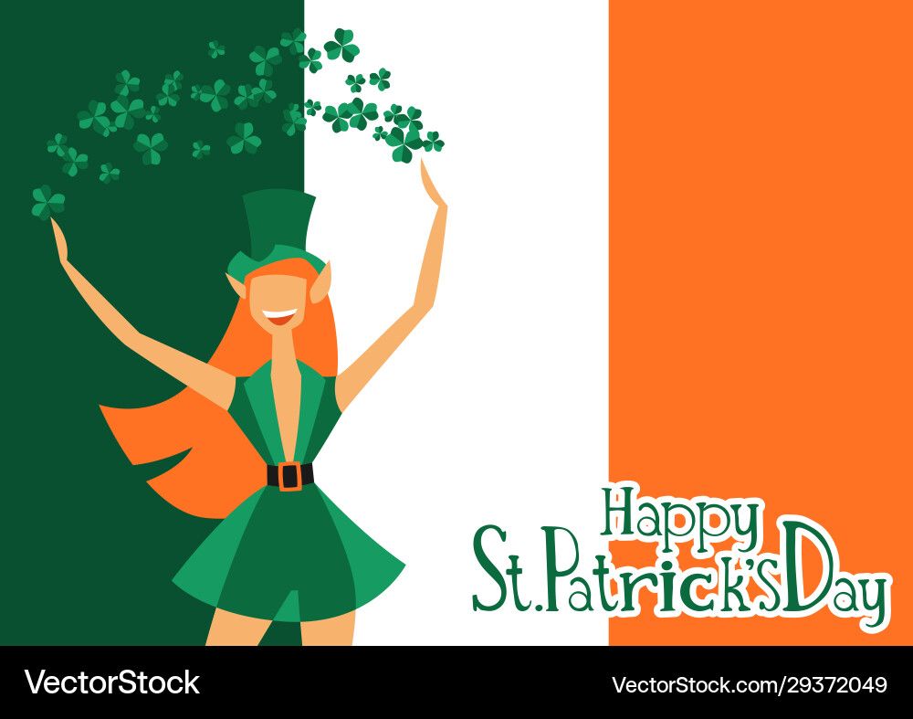 Heilige Patrizier Tag Grußkarte mit Leprechaun Heilige Patrizier Tag Grußkarte mit Leprechaun vektorbild