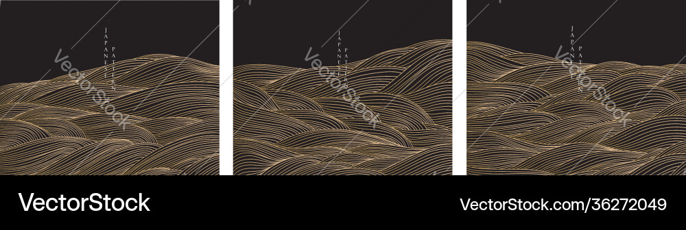 Japanese Wave Pattern Background Vector Image