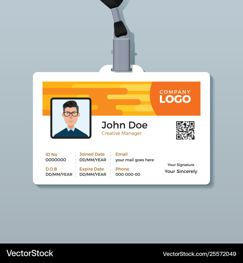 Kreative Mitarbeiter ID-Karte Design Vorlage Kreative Mitarbeiter ID-Karte Design Vorlage vektorbild