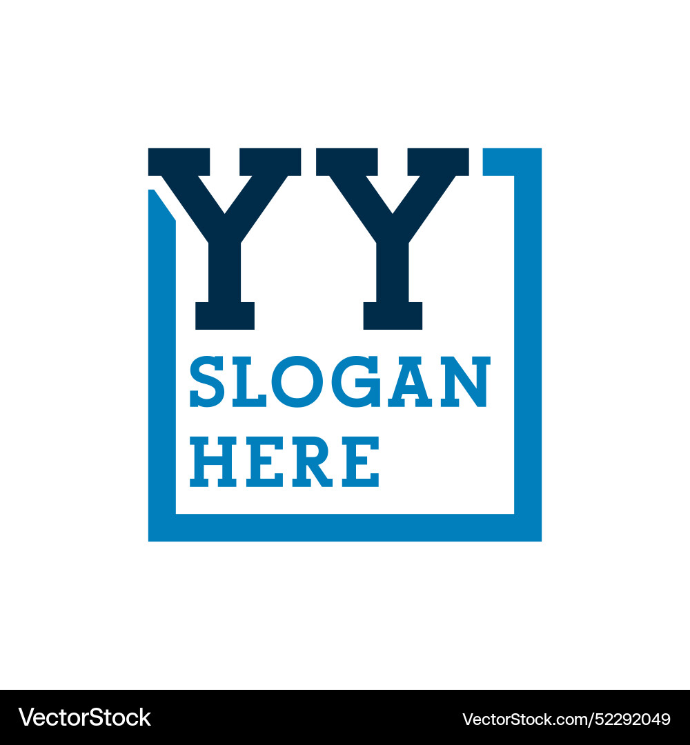 Minimal initials logo letters y and yy initial Vector Image