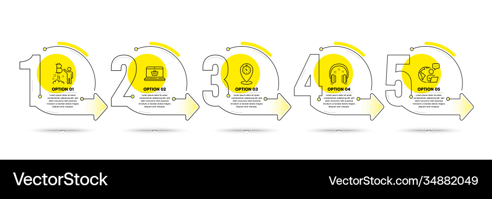 Online shopping headphones and bitcoin project Vector Image