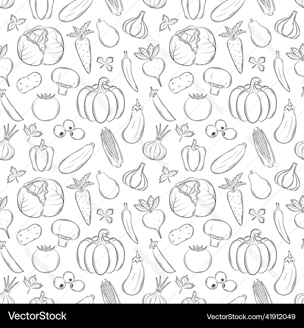 Seamless pattern with a linear hand-drawn Seamless pattern with a linear hand-drawn vector image