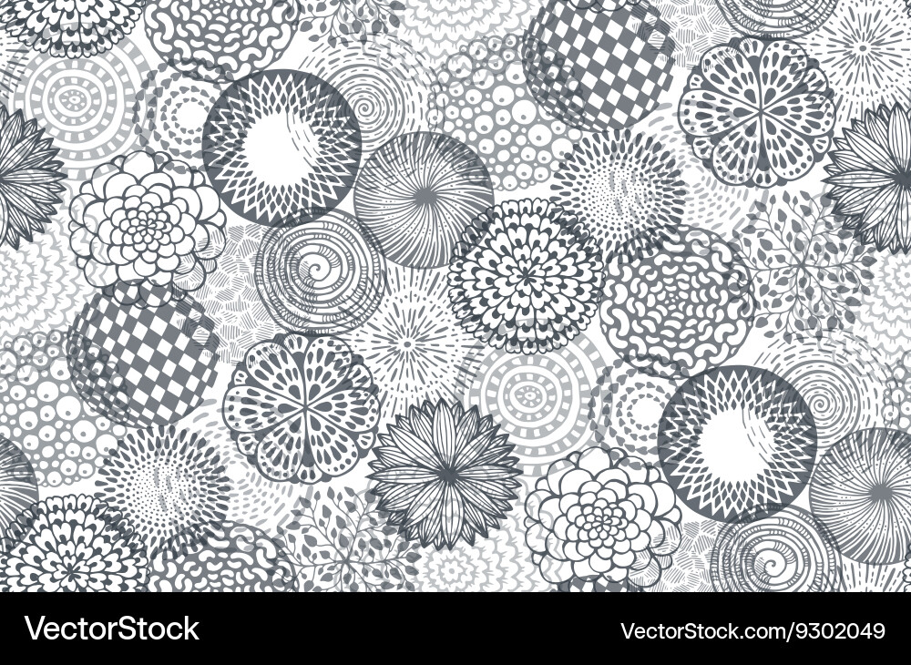 Seamless pattern with hand drawn fancy circle Vector Image