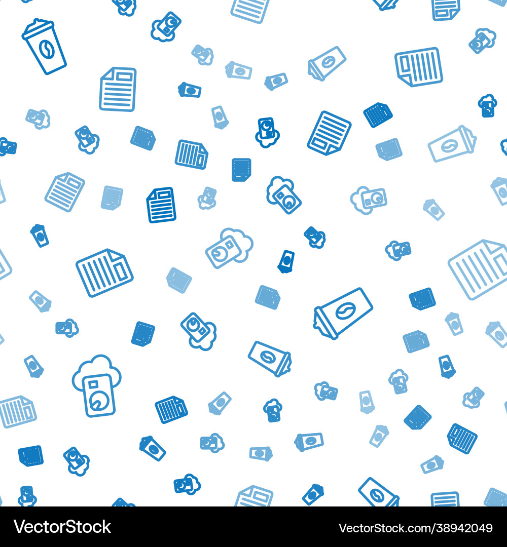 Set line cloud database coffee cup to go and file Set line cloud database coffee cup to go and file vector image