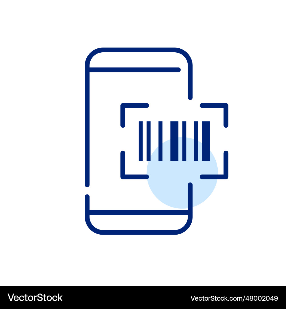 Smart phone bar code scanning app reading product Smart phone bar code scanning app reading product vector image