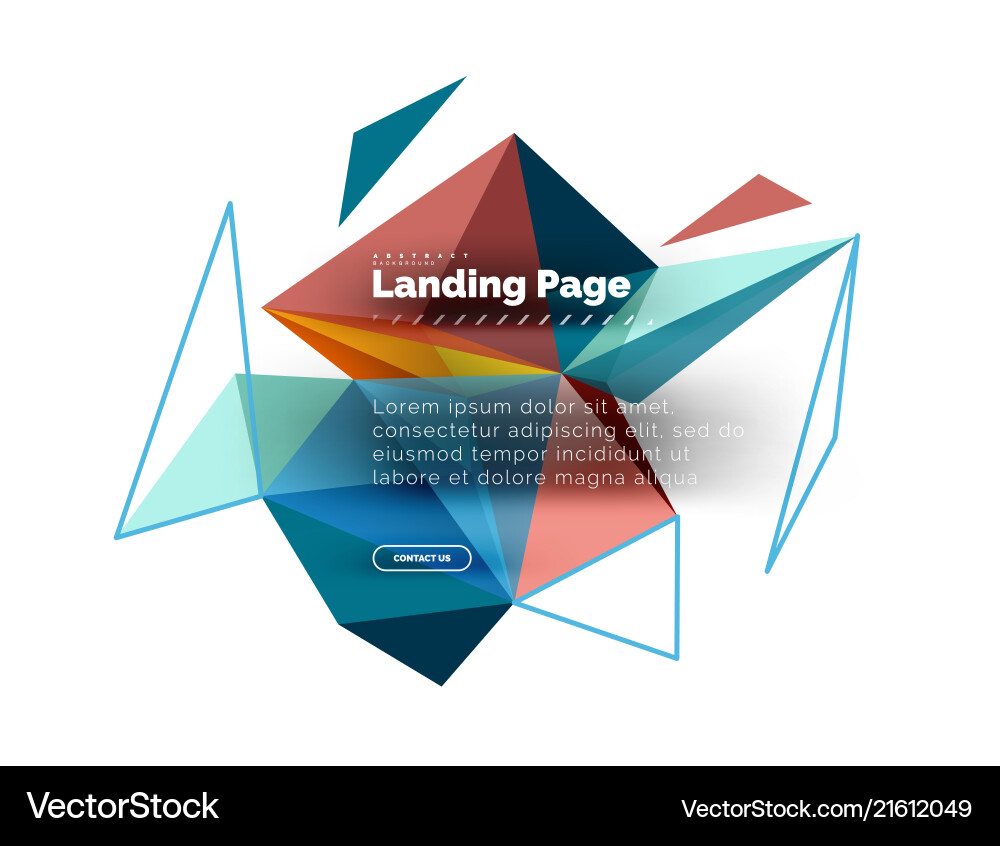 Triangular design abstract background landing Triangular design abstract background landing vector image