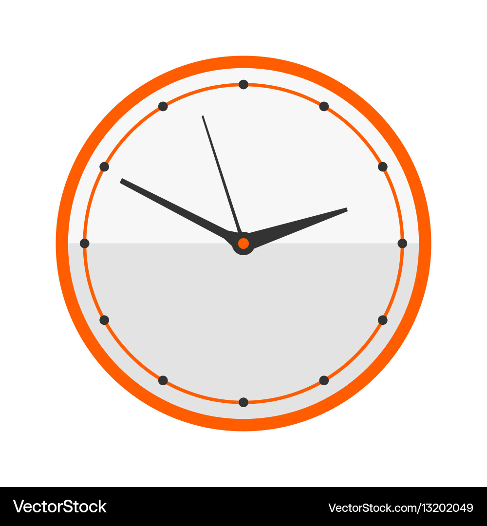 Wall clock circle sign with chronometer pointer vector image