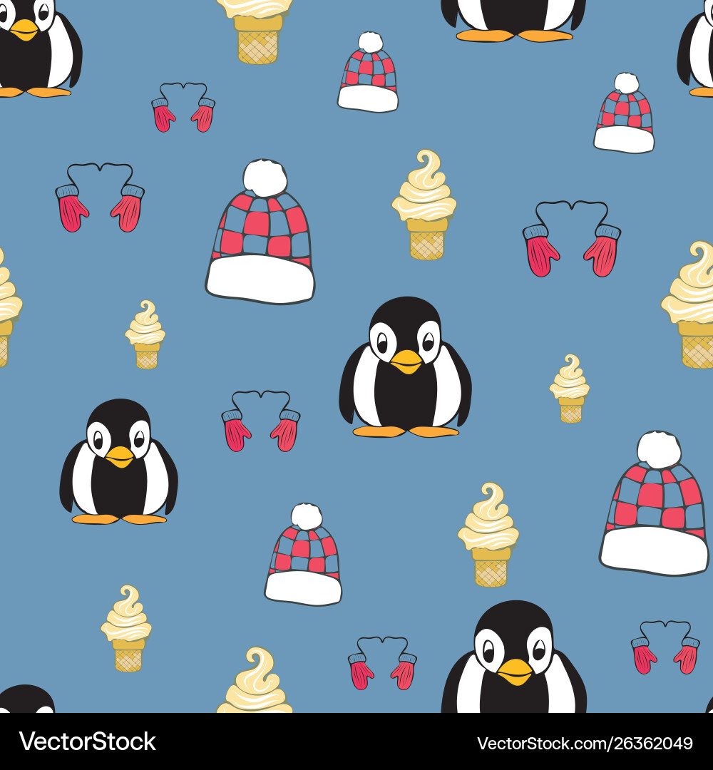Winter fun repeat pattern collection print Vector Image