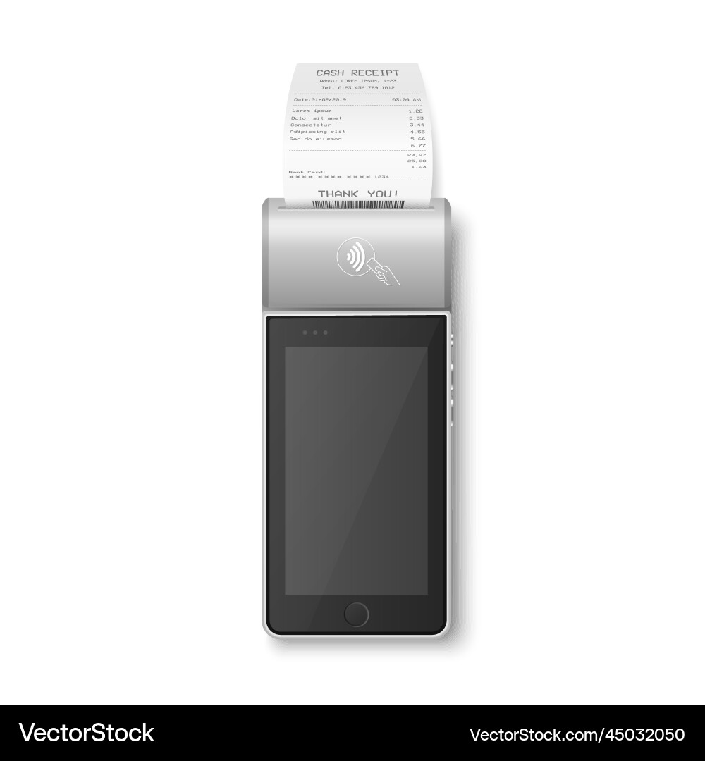 3d nfc payment machine with approved status vector image