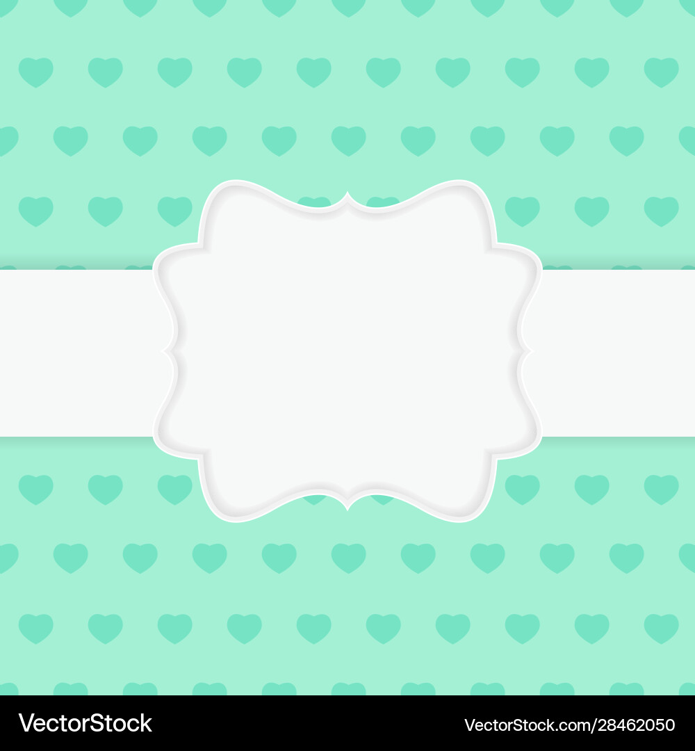 Abstract empty frame on heart pattern background Vector Image