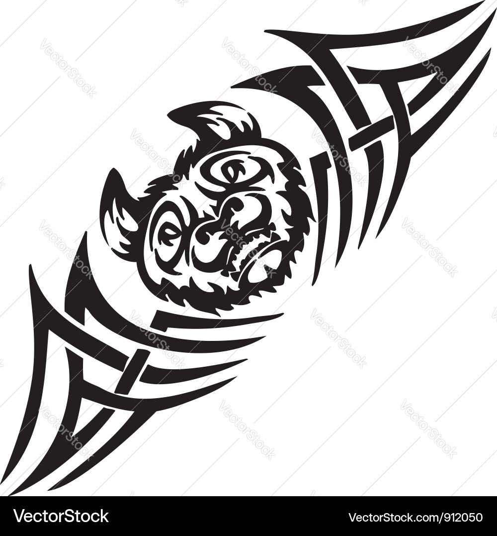 Bat and symmetric tribals vector image