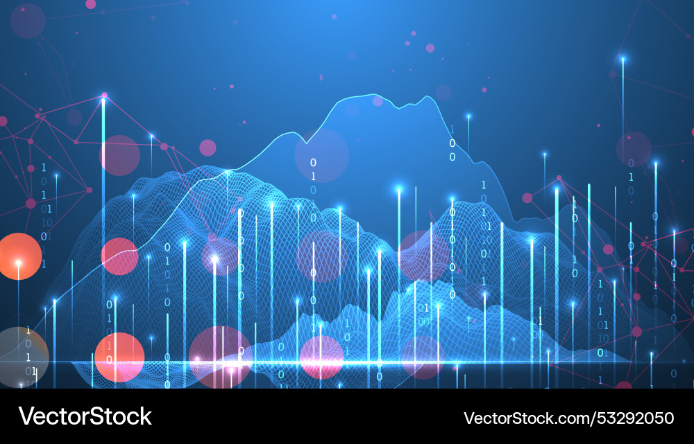 Big data abstract digital futuristic wireframe Big data abstract digital futuristic wireframe vector image